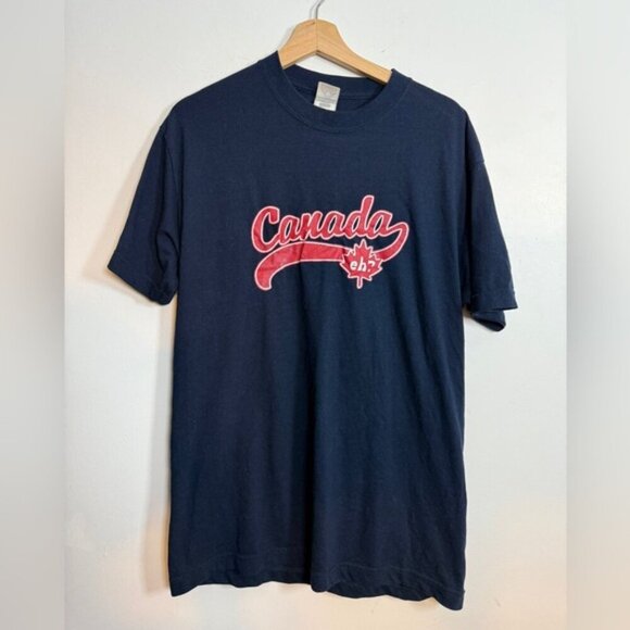 Canada “Eh?” Navy Graphic Tee – Alstyle Apparel – Size L - Picture 2 of 6